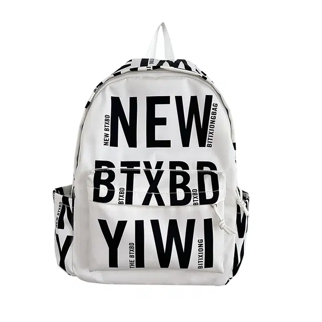 笛贝嘉 韩版大容量设计感字母简约 尼龙 双肩包 男女同款情侣款 多色