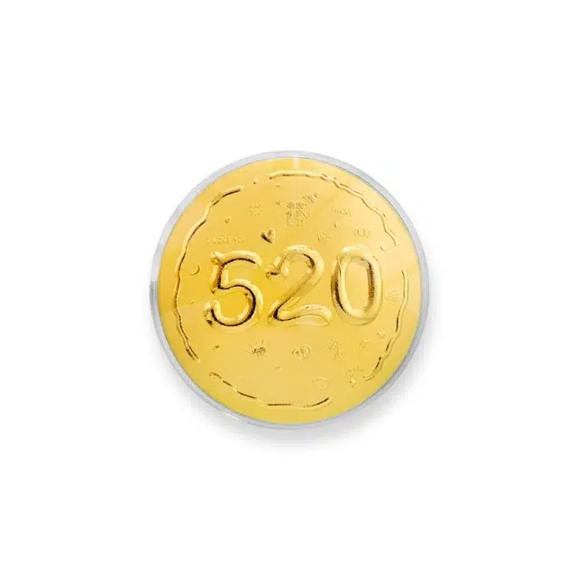 金嘉福 黄金大饼 创意个性攒钱金饼 理财储蓄收藏纪念金摆件 平安喜乐 妈妈我爱你 新婚快乐#好运 足金 按克计价 金币 男女同款情侣款