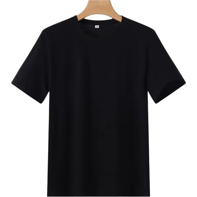 北极绒 轻薄透气圆领纯色短袖常规简约风,休闲保暖上装 男款