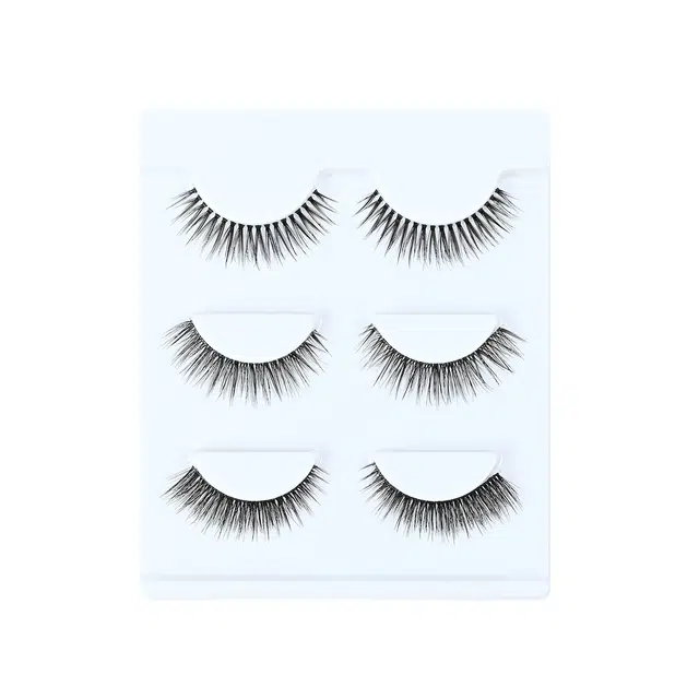 计轩 透明梗对毛一片式浓密卷翘假睫毛 自然纤长款