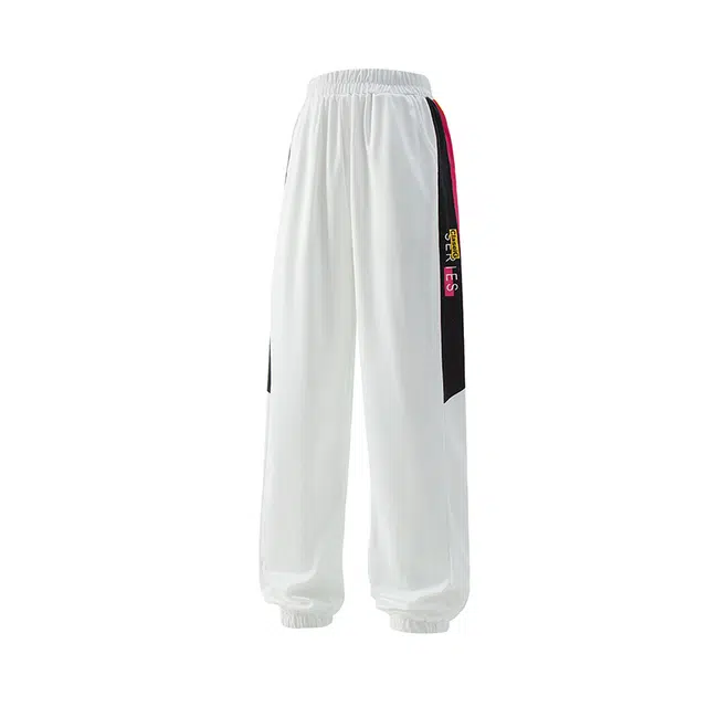 红蜻蜓 时尚潮流颜色鲜艳时尚印花束脚松紧腰系带裤舒适运动百搭休闲裤 女款