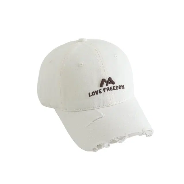 艾佳微 休闲流行美式个性破洞户外遮阳显脸小显白大头围 棉 鸭舌帽 男女同款情侣款