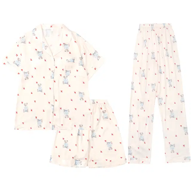 好福份 带胸垫青春活力可爱卡通清新满印睡衣套装 女款