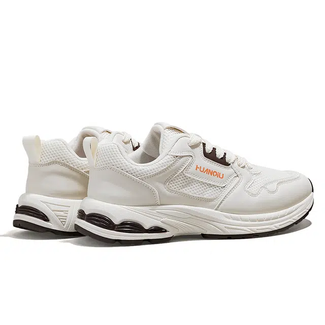 HUANQIU Casual Low Top Sneakers Beige