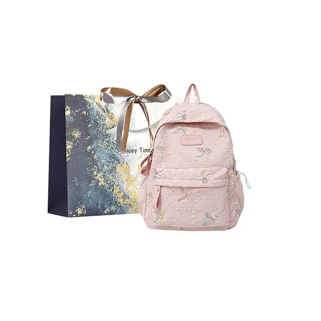 伊曼家 韩版高颜值可爱甜美 复合布 双肩包 大号 女款 多色