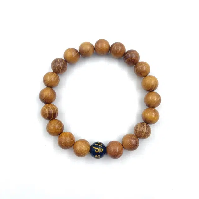 耳玺 单圈简约文玩盘玩佛珠念珠转运珠串珠新中式国潮风复古文艺转运喜乐多财多福#好运 黄金檀 木作手串 男女同款情侣款