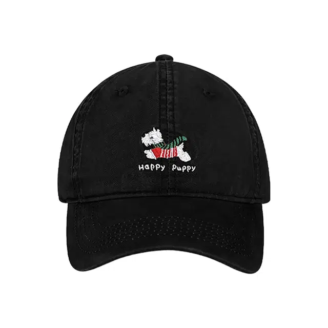 浪莎 时尚韩式小狗刺绣户外出行防晒遮阳四季时尚百搭大头围显脸小 棉 鸭舌帽 男女同款情侣款