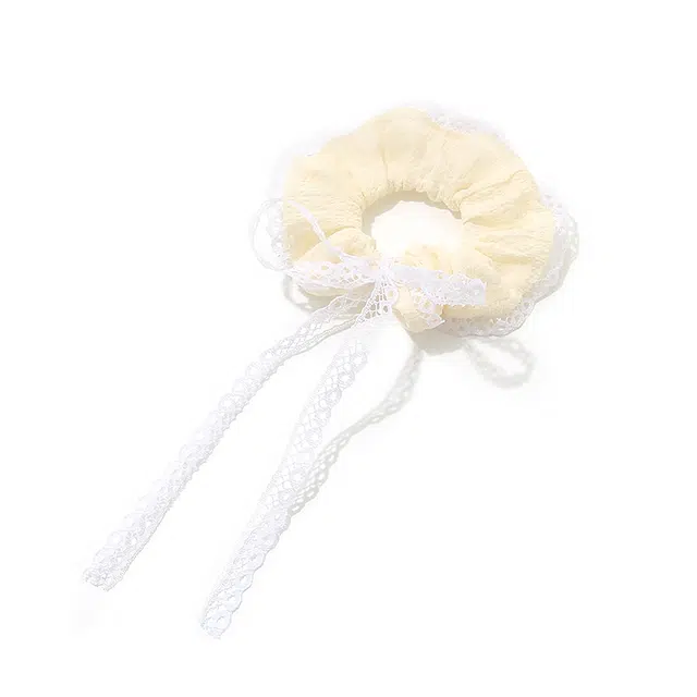 如花梦 温柔蝴蝶结高级感粉色丝带蕾丝 飘带 发绳 女款