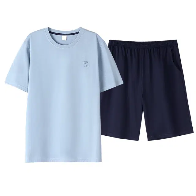 睦隆世家 凉感短袖短裤家居服薄款睡衣套装 男款