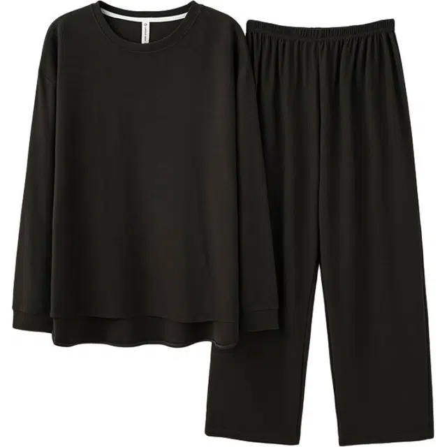 睦隆世家 纯色简约休闲长袖可外穿家居服睡衣套装 男款