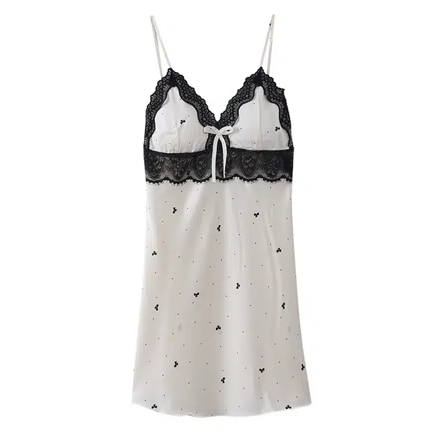 向薇 薄款带胸垫性感吊带无袖睡裙 女款