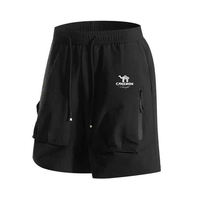 领航骆驼 复古高街透气百搭潮流系带休闲短裤 男女同款