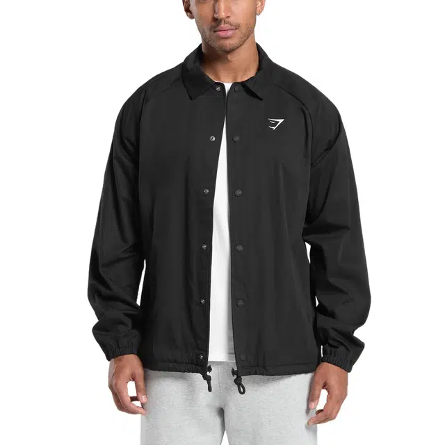 GYMSHARK Canvas Coach Jacket logo