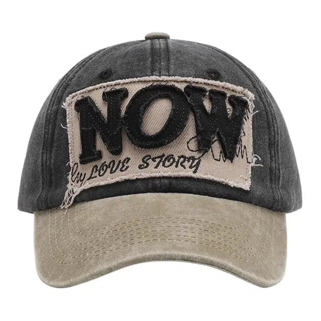 佩洛依 大头围水洗棉做旧帽拼色户外旅游休闲复古百搭透气 棉 鸭舌帽 男女同款情侣款