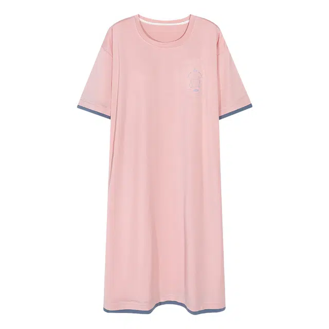 好福份 带胸垫短袖可爱简约字母印花家居服睡裙 女款