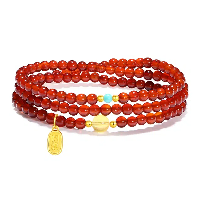 【普陀山官方已过香】 普陀山文创 国潮吉祥 满满正能量转运珠 鸿运当头 招财福牌 玛瑙 手串 男女同款情侣款