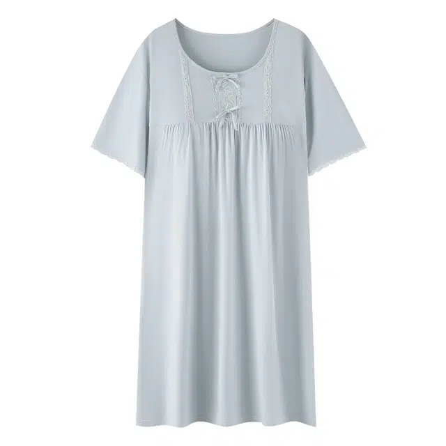 睦隆世家 带胸垫凉快舒适休闲薄款短袖家居服可外穿睡裙 女款