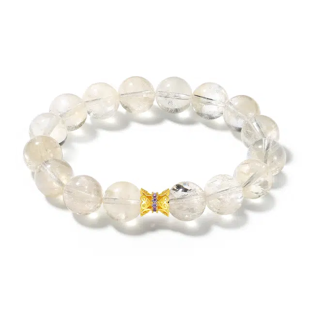 【普陀山官方已过香】 普陀山文创 前程似锦蒸蒸日上小众精致招财进宝好运相伴诸事顺利#好运 金发晶 水晶手串 男女同款情侣款