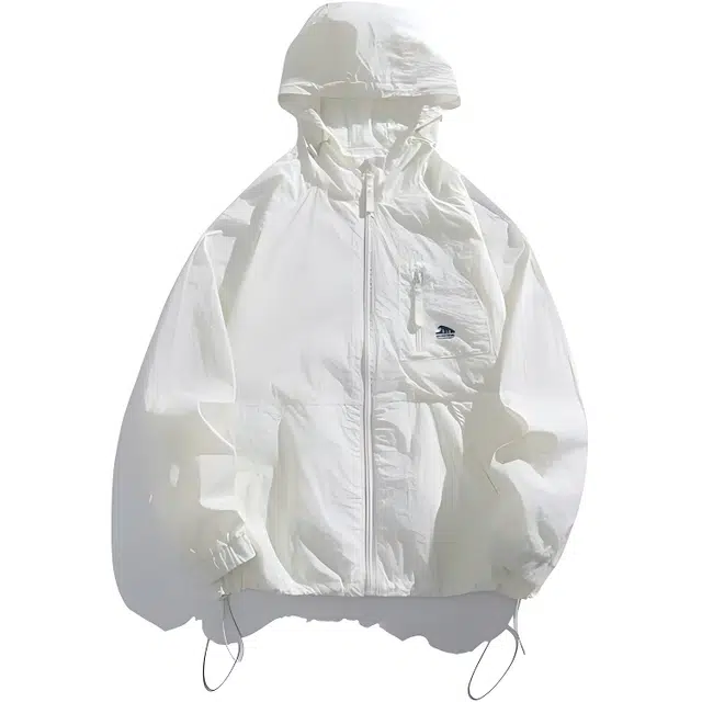 雅鹿 夏季户外防风连帽宽松透气轻薄上衣夹克外套 男款