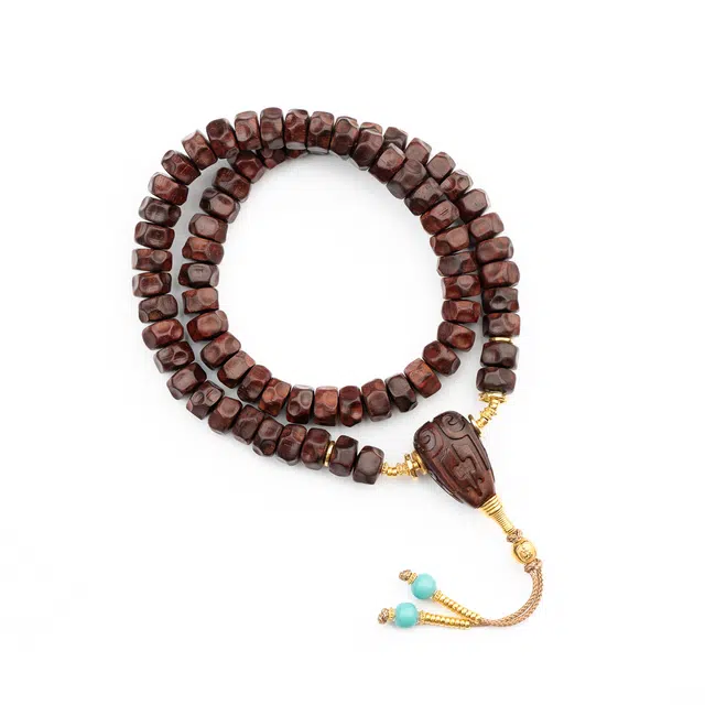 仙源 新中式小众设计盘玩招财吉祥佛珠念珠#好运无相珠原创设计 紫檀属 木作手串 男女同款情侣款