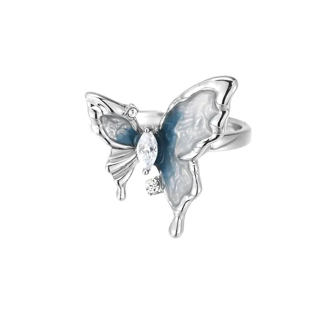 暖瞳 甜美可爱冷淡风格蝴蝶设计轻奢品质独特个性小众风格 合金 戒指 女款