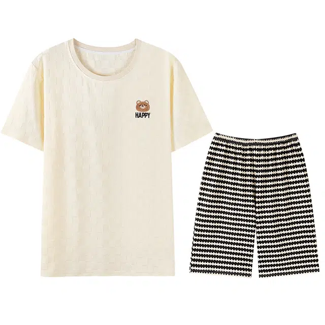 向薇 短袖短裤时尚高档青少年家居服睡衣套装 男款