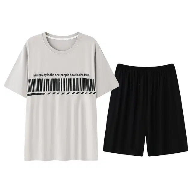 好福份 青春活力舒适透气时尚圆领家居服睡衣套装 男款