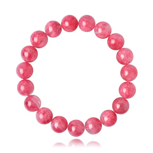 谧月珠宝 新中式转运上岸招桃花好运小众简约高级设计感甜美手饰天然 蔷薇石 手串 男女同款情侣款