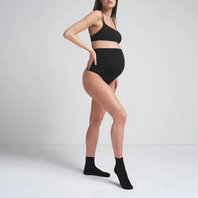 SKIMS SS25 COTTON JERSEY MATERNITY HIGH-WAISTED THONG