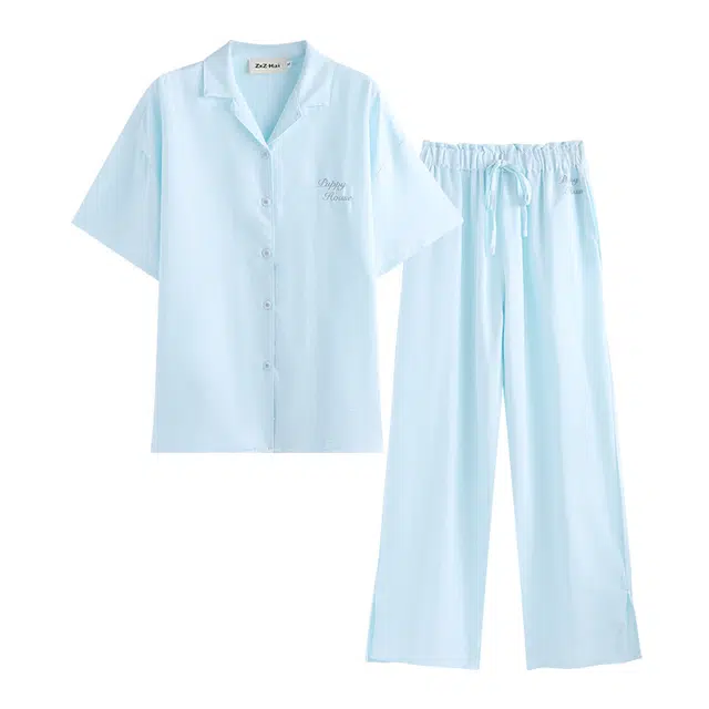 侘町 时尚舒适亲肤洋气短袖睡衣套装 女款