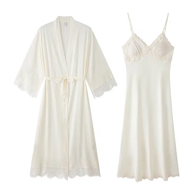 好福份 带胸垫甜美纯色拼接优雅简约风家居服睡衣套装 女款