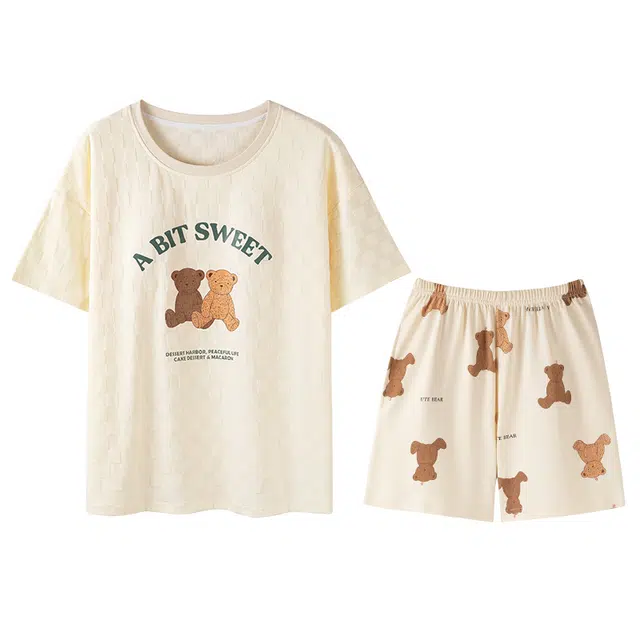 向薇 短袖甜美可爱可外穿休闲家居服睡衣套装 女款