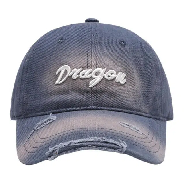 佩洛依 头大显脸小字母立体刺绣拼色破洞户外软顶弯檐圆顶时尚百搭 棉 鸭舌帽 男女同款情侣款