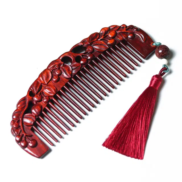 書卓 硕果累累 #好运 时来运转 固化稳定 红花梨 木梳 男女同款情侣款