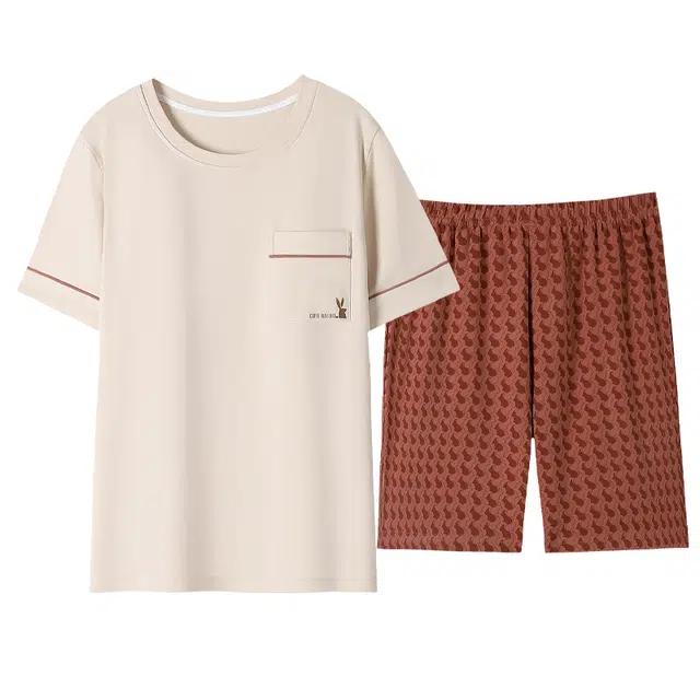 睦隆世家 带胸垫裤薄款家居服短袖三分裤夏季睡衣套装 女款