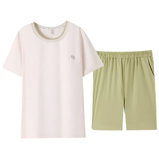 睦隆世家 短袖短裤休闲舒适薄款冰丝家居服睡衣套装 女款