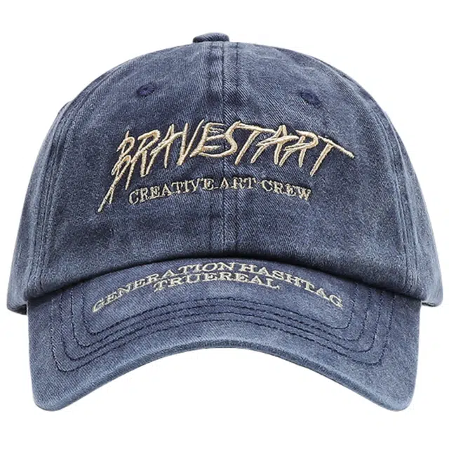 优莲茵 复古水洗百搭潮牌字母刺绣遮阳帽 美式街头防晒帽防紫外线 棉 鸭舌帽 男女同款情侣款