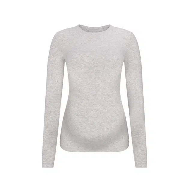 SKIMS SS25 COTTON JERSEY MATERNITY LONG SLEEVE T-SHIRT T
