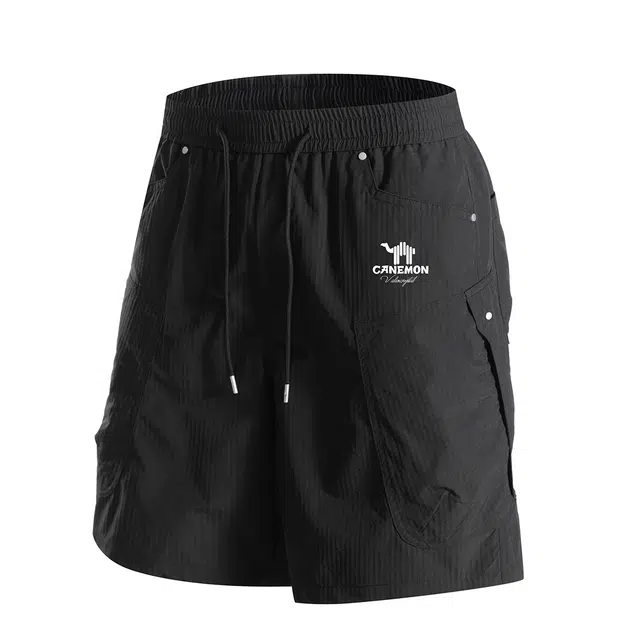 领航骆驼 简约宽松潮流百搭舒适系带休闲短裤 男女同款