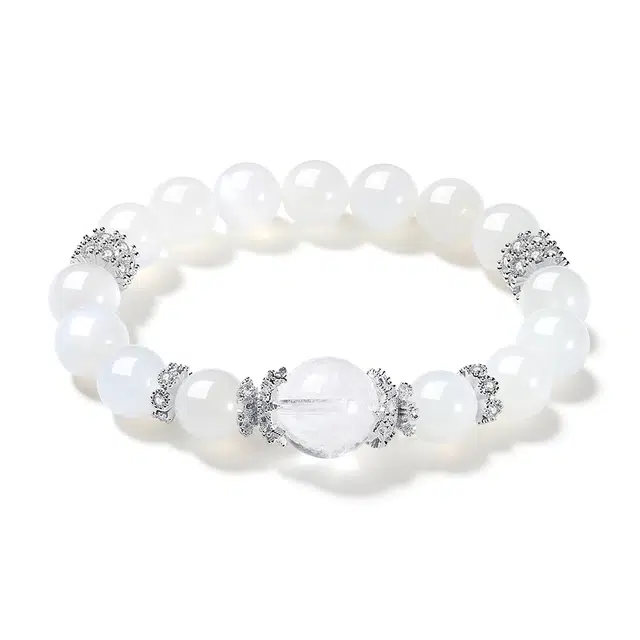 【普陀山官方已过香】 普陀山文创 国潮百搭增强运气水逆退散精致白月光吉祥如意顺风顺水#好运 白水晶 手串 男女同款情侣款