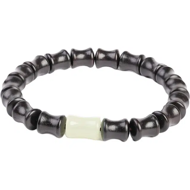 三檀小舍 国风国潮新中式节节高升考试考研上岸转运纳福蒸蒸日上文玩佛珠竹节招财平安#好运 檀木 手串 男女同款情侣款