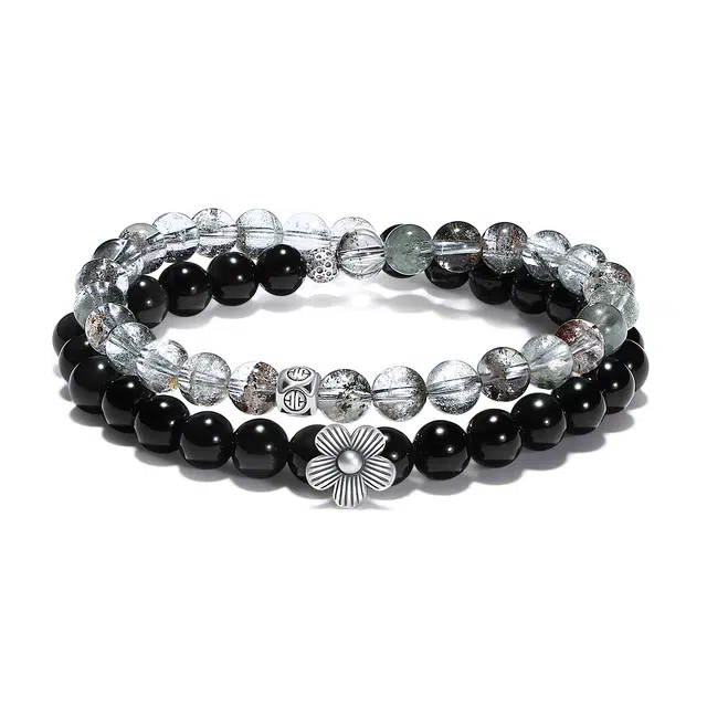 【普陀山官方已过香】 普陀山文创 人间富贵花国潮风暴富上岸有钱花绿幽灵转运珠招财事业旺好事多花生#好运 黑曜石 玉石手串 男女同款情侣款