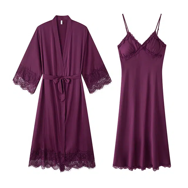 好福份 带胸垫甜美性感法式纯色时尚家居服睡衣套装 女款