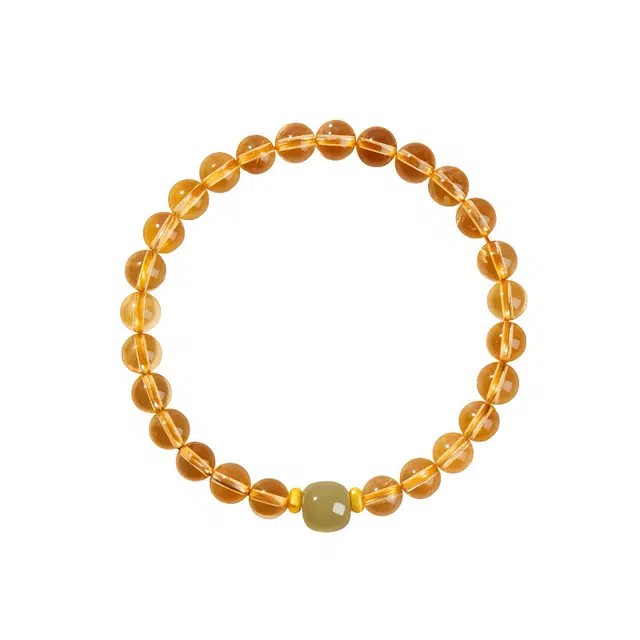 陌阡雪 金玉招财 吸金引财 好运招财系列 千金感拉满转运珠天然 黄水晶 手串 女款