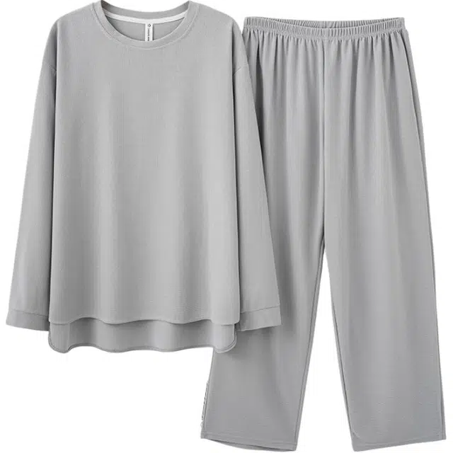 睦隆世家 休闲长袖大码绵柔家居服青少年春秋季睡衣套装 男款