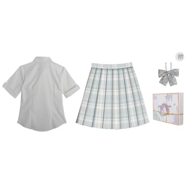 兔半眠 学院风简约百搭短袖优雅休闲舒适制服 女款