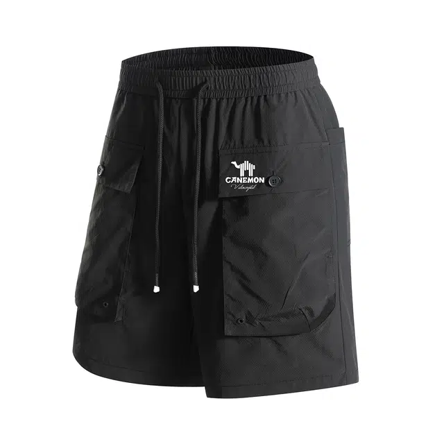 领航骆驼 户外简约百搭舒适中腰宽松系带休闲短裤 男女同款