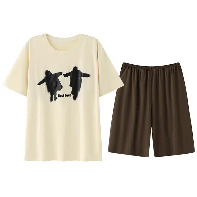 好福份 舒适透气简约休闲睡衣套装 男款