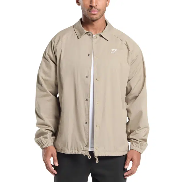 GYMSHARK Canvas Coach Jacket logo