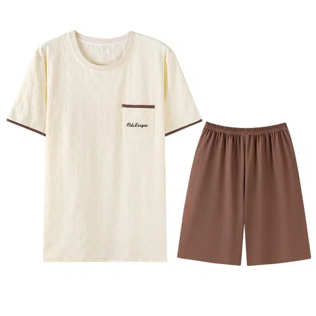 向薇 舒适短袖短裤家居服时尚夏季睡衣套装 男款